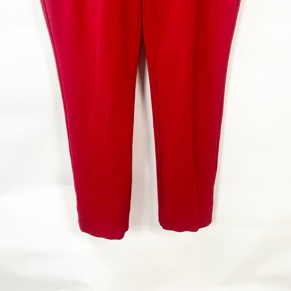 2/$30 Chico's 1.5 Medium Womens Red High Waisted Flat Front Straight Leg Pants - Picture 4 of 10